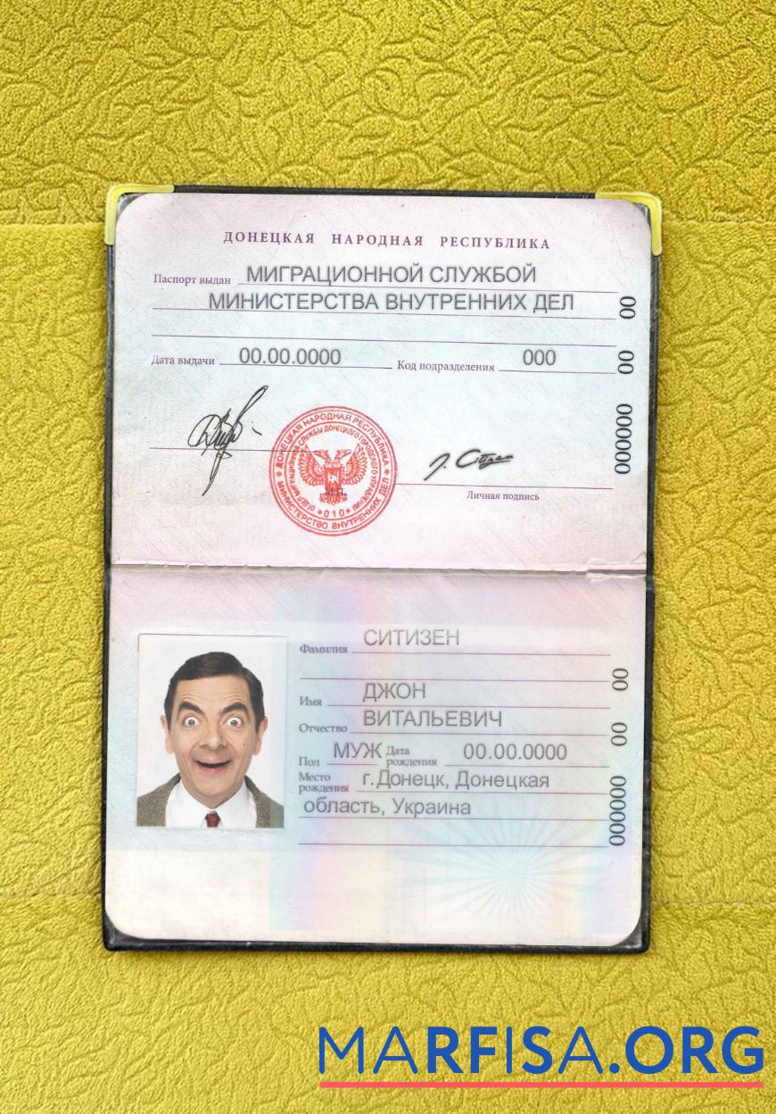 Downloadable Donetsk People's Republic passport photo look template